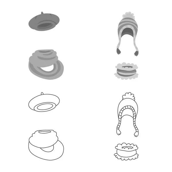 Ізольований об'єкт одягу та символ текстури. Набір одягу та погоди Векторні значки для складів . — стоковий вектор