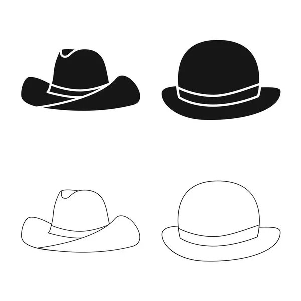 Izolovaný objekt oblečení a čepici symbol. Sada oblečení a baret skladem vektorové ilustrace. — Stockový vektor