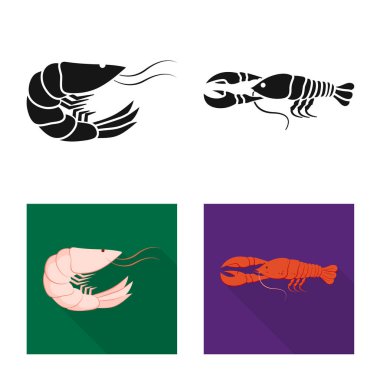 Meze ve okyanus simge vektör Illustration. Meze ve incelik hisse senedi vektör çizim seti.