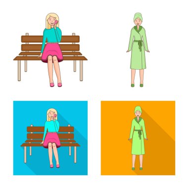 Duruş ve ruh sembolü yalıtılmış nesne. Duruş ve kadın hisse senedi vektör çizim.