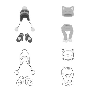 Giysi ve doku yalıtılmış nesne imzala. Elbiselerini ayarla ve stok için vektör simge hava.
