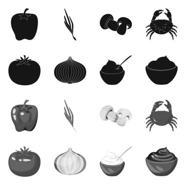 Tat ve ürün simge vektör tasarımı. Zevkli ve hisse senedi için pişirme vektör simgesi ayarla.