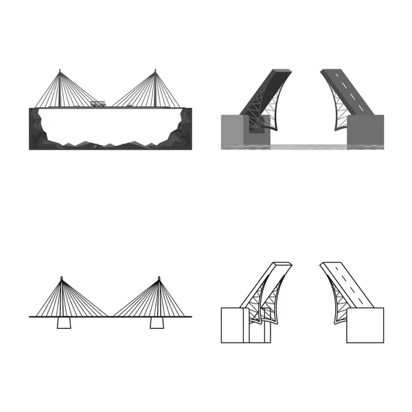 Vektor-Illustration von Verbindung und Design-Logo. Set von Verbindungs- und Seitenstock-Vektor-Illustration. — Stockvektor