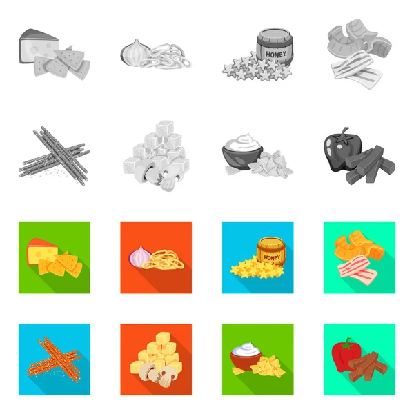 Illustration vectorielle du goût et du symbole de la saison. Ensemble de goûts et icône vectorielle bio pour stock . — Image vectorielle