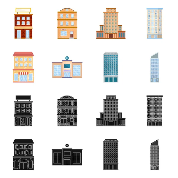 Objeto aislado del icono municipal y central. Colección de icono vectorial municipal y patrimonial para stock . — Vector de stock