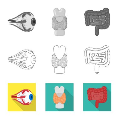 Biyoloji ve bilimsel işareti vektör tasarımı. Biyoloji ve laboratuvar hisse senedi vektör çizim seti.