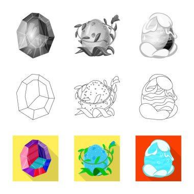 Hayvan ve tarih öncesi simge vektör Illustration. Web için hayvan ve sevimli hisse senedi simgesi kümesi.