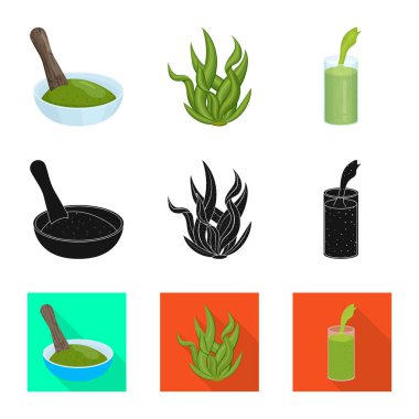 Protein ve deniz simge vektör tasarımı. Protein ve hisse senedi için doğal vektör ikon koleksiyonu.