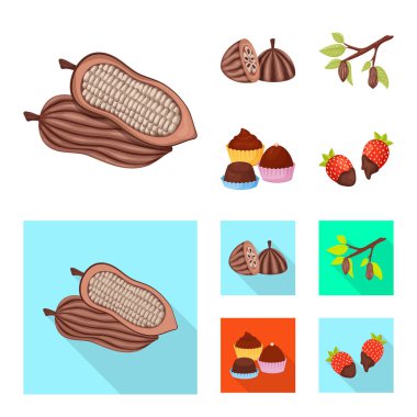 Gıda ve nefis simge vektör tasarımı. Gıda ve kahverengi hisse senedi vektör çizim.