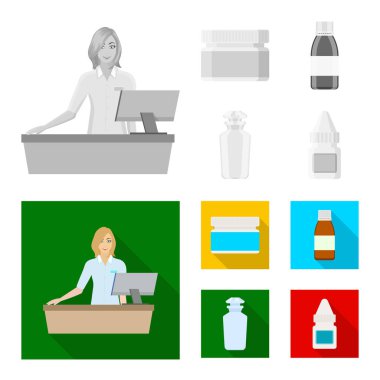 Perakende ve sağlık işareti vektör çizimi. Perakende ve sağlık hisse senedi vektör çizim topluluğu.