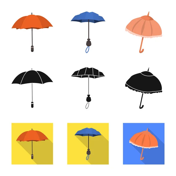 Isolated object of protection and closed icon. Collection of protection and rainy stock vector illustration. — Stock Vector