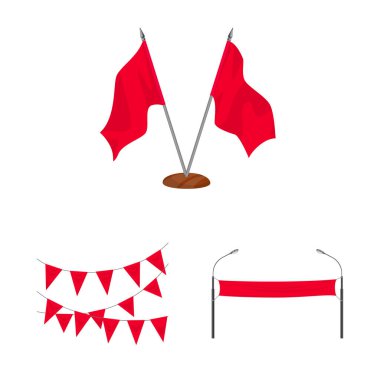 Promosyon ve tekstil sembolü vektör illüstrasyon. Stok lar için promosyonel ve beyaz vektör simgesi kümesi.