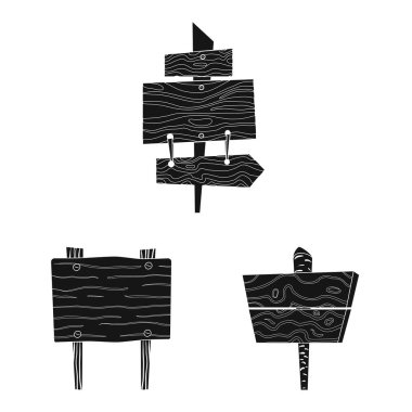 Ham izole nesnesini ve parke simgesi. Ham ve ahşap stok vektör çizim topluluğu.