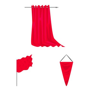 Vektör çizim promosyon ve Tekstil simgesi. Hisse senedi için promosyon ve beyaz vektör simge kümesi.