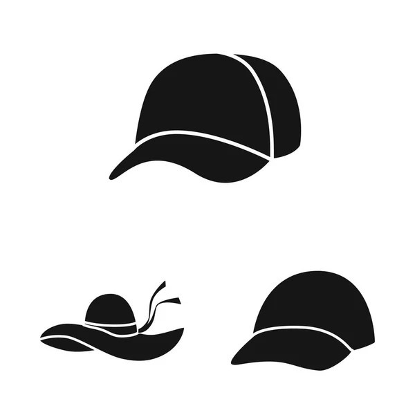 Design vettoriale del berretto e del segno del basco. Collezione di cappelli e pannolini stock symbol per il web . — Vettoriale Stock