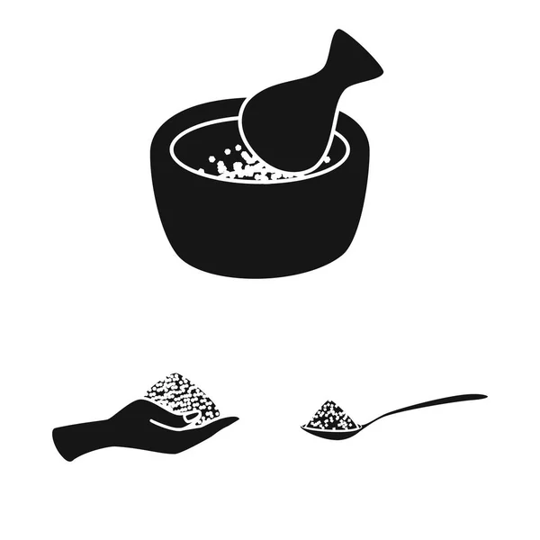 Векторная иллюстрация природного и выпечного символа. Набор символов природных и пищевых запасов для паутины . — стоковый вектор