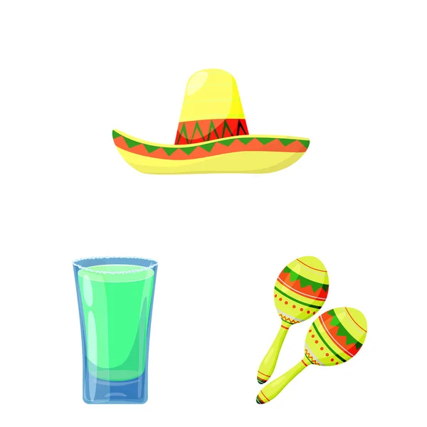 Projeto vetorial do México e sinal de tequila. Coleção de México e símbolo de estoque de fiesta de web . — Vetor de Stock