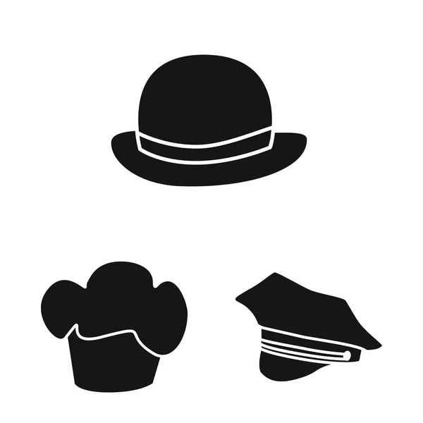 Projeto vetorial de chapéu e logotipo da boina. Coleção de ilustração vetorial de estoque de gorros e fraldas . —  Vetores de Stock