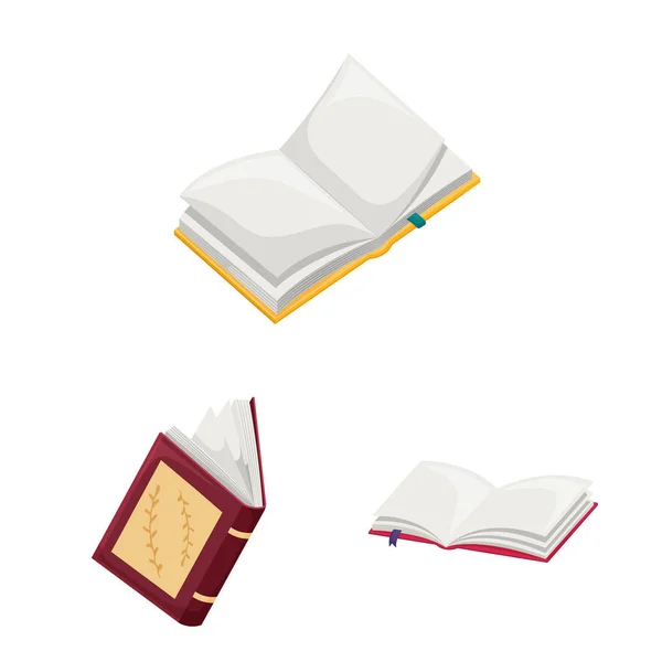 Vektorillustrasjon av symbol for bibliotek og bokhandel. Sett med illustrasjon av lagervektorer for bibliotek og litteratur . – stockvektor