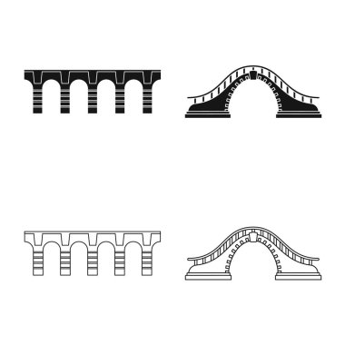 Bağlantı ve tasarım logo yalıtılmış nesne. Bağlantı ve hisse senedi için yan vektör simge kümesi.