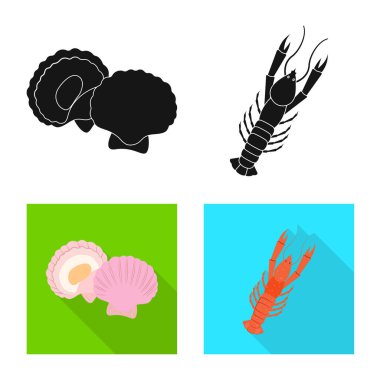 Taze ve restoran logosu yalıtılmış nesne. Taze ve deniz hisse senedi simgesi için web topluluğu.