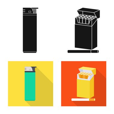 Çöp illüstrasyon vektör ve simge durdurmak. Hisse senedi için çöp ve alışkanlık vektör simge kümesi.