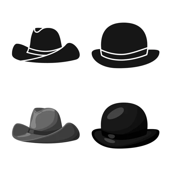 Design vettoriale dell'icona dell'abbigliamento e del cappuccio. Set di abbigliamento e berretto icona vettoriale per magazzino . — Vettoriale Stock