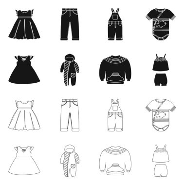 Moda ve giysi sembolü yalıtılmış nesne. Moda ve pamuk stok vektör çizim topluluğu.