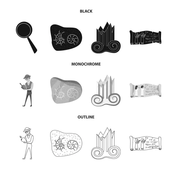 Ilustração vetorial da história e símbolo de itens. Coleção de história e atributos símbolo de estoque para web . —  Vetores de Stock