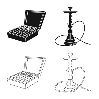 Çöp illüstrasyon vektör ve logo durdurmak. Hisse senedi için çöp ve alışkanlık vektör simge kümesi.