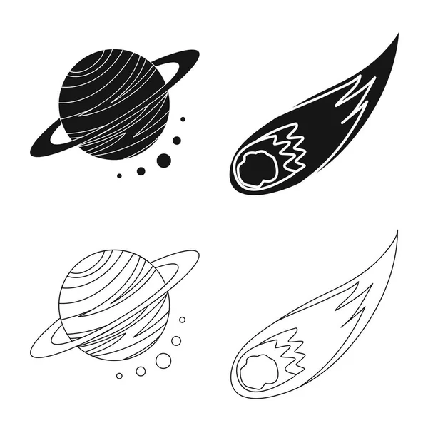 Vector ontwerp van pictogram astronomie en technologie. Collectie voor astronomie en hemel vector icon voor voorraad. — Stockvector
