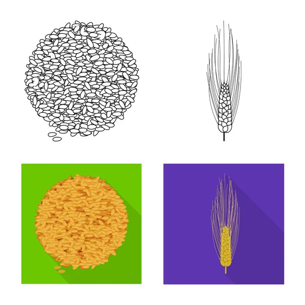 Ilustración vectorial del símbolo agrícola y agrícola. Colección de símbolos agrícolas y vegetales para la web . — Archivo Imágenes Vectoriales