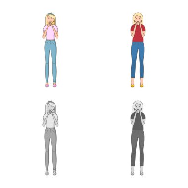 Duruş ve ruh hali logo vektör Illustration. Duruş ve kadın hisse senedi vektör çizim.