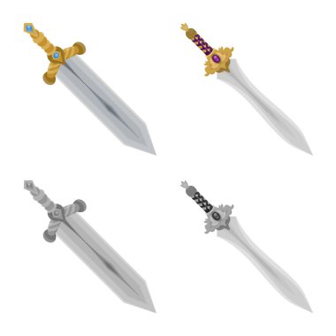 Oyun ve zırh logo vektör tasarımı. Oyun ve bıçak hisse senedi vektör çizim seti.