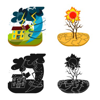 Hava ve sıkıntı simge vektör Illustration. Hava durumu ayarla ve stok için vektör simge crash.