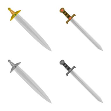 Oyun ve zırh simge vektör Illustration. Oyun ve bıçak hisse senedi vektör çizim seti.