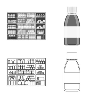 Perakende ve sağlık işareti vektör çizimi. Perakende ve sağlık hisse senedi simgesi için web topluluğu.