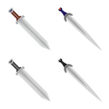 Oyun ve zırh logo yalıtılmış nesne. Web için oyun ve bıçak hisse senedi simgesi kümesi.