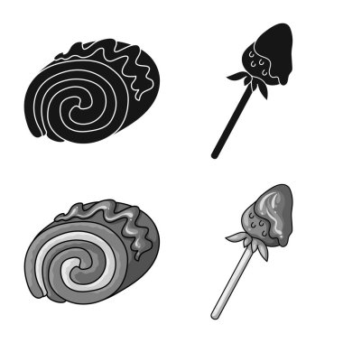 Şekerleme ve mutfak simge vektör Illustration. Şekerlemeler ve ürün stok vektör çizim koleksiyonu.