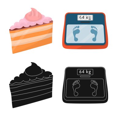 Diyet ve tedavi logo vektör Illustration. Web için diyet ve ilaç hisse senedi simgesi kümesi.