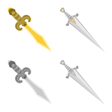 Oyun ve zırh simge vektör tasarımı. Oyun ve bıçak hisse senedi simgesi için web topluluğu.