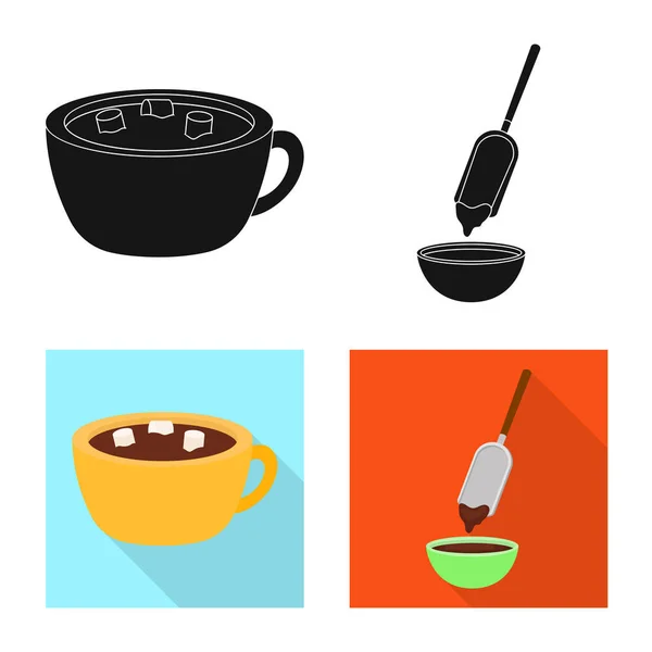 Vectorillustratie van voedsel en lekker pictogram. Set van voedsel en bruin aandelensymbool voor web. — Stockvector