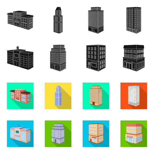 Conception vectorielle de la construction et du bâtiment signe. Ensemble de construction et d'illustration vectorielle de stock immobilier . — Image vectorielle