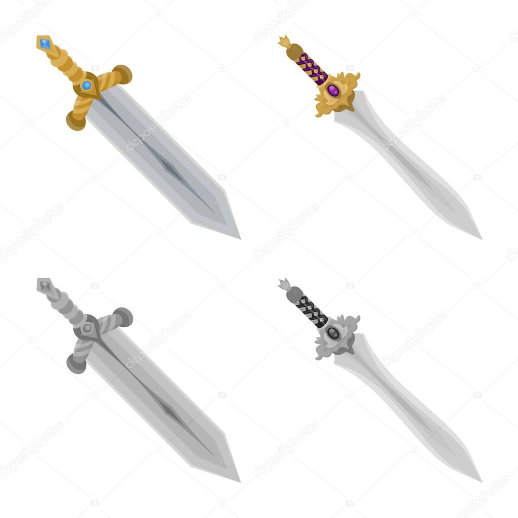 Vector illustration of game and armor icon. Collection of game and blade vector icon for stock.