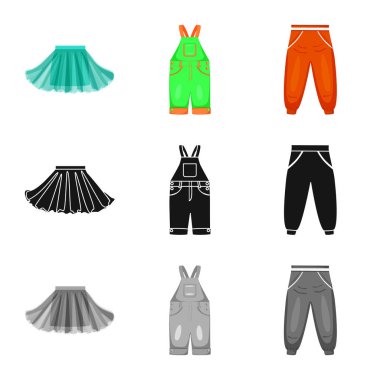 Moda ve giysi logo vektör Illustration. Moda ve pamuk hisse senedi simgesi için web topluluğu.