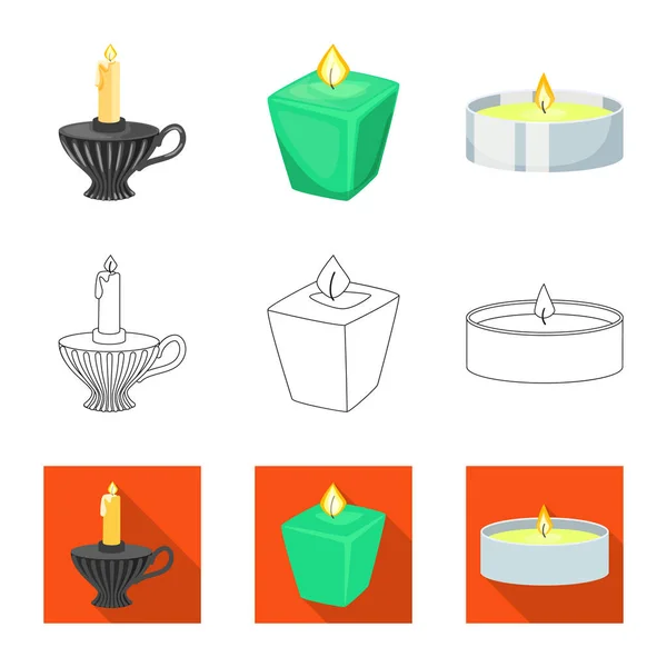 Diseño vectorial de relajación y símbolo de llama. Colección de relajación y cera símbolo de stock para la web . — Archivo Imágenes Vectoriales