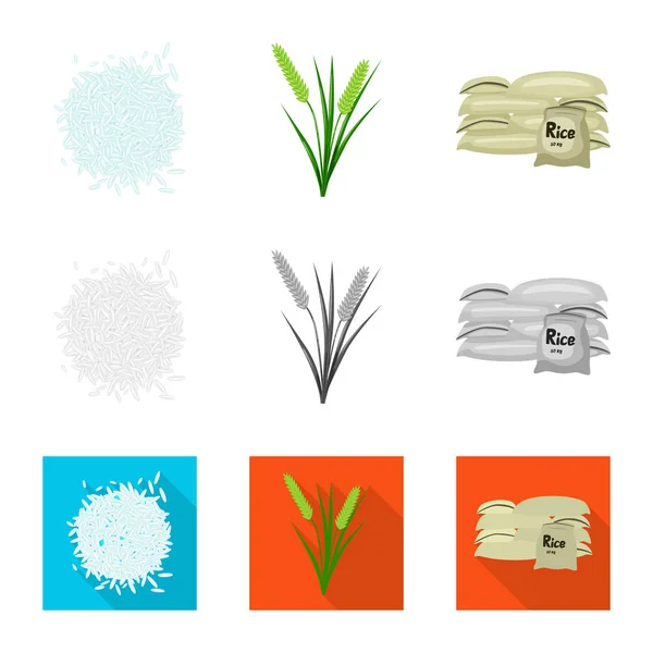 Vektor design av gröda och ekologiska ikonen. Uppsättning av gröda och matlagning aktiesymbol för webben. — Stock vektor