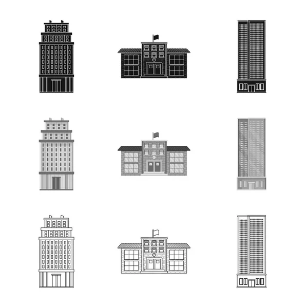 Ilustración vectorial del símbolo municipal y central. Colección de símbolos municipales y patrimoniales para web . — Archivo Imágenes Vectoriales