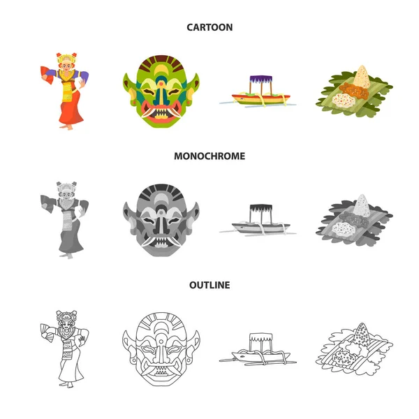 Ilustración vectorial y logotipo de viaje. Colección e ilustración tradicional del vector de stock . — Archivo Imágenes Vectoriales