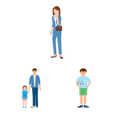 Ailenin izole nesnesi ve insanlar imzalar. Aile ve avatar stok vektör illüstrasyon koleksiyonu.